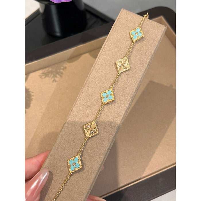 Wholesale Women's Color Four-Leaf Clover Necklace Earrings Bracelet set