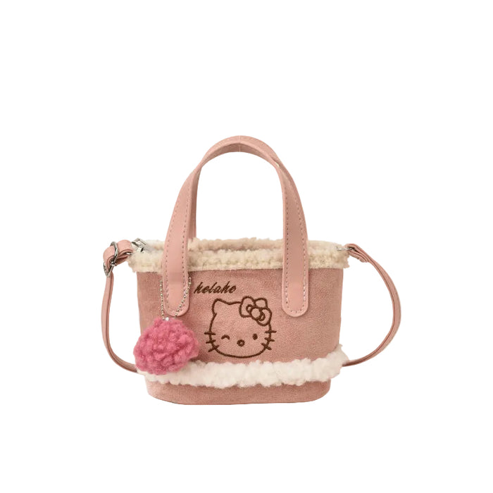 Wholesale Cute Cartoon Embroidered Velvet Crossbody Shoulder Bag for Kids