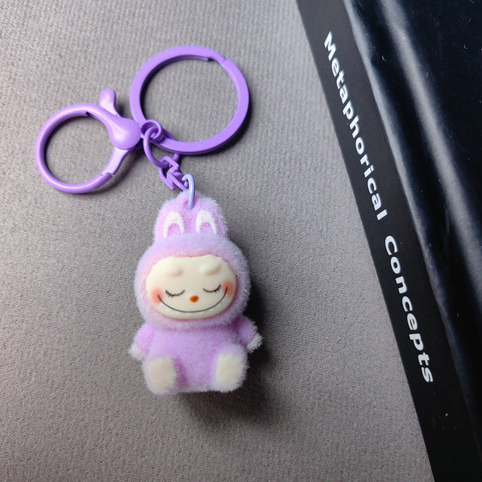 Wholesale Flocked Mini Plush Doll Keychain Vinyl Cute Baby Walking Bag Mobile Phone Pendant Cute Pendant
