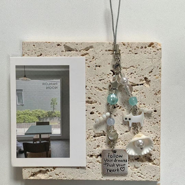 Wholesale original design new style small fresh summer cat shell  chain key