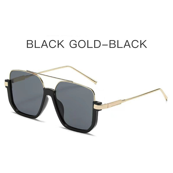 Wholesale Sunglasses for women in summer, bare faced, double beam large frame, anti blue light retro glasses, high-end street photography sunglasses