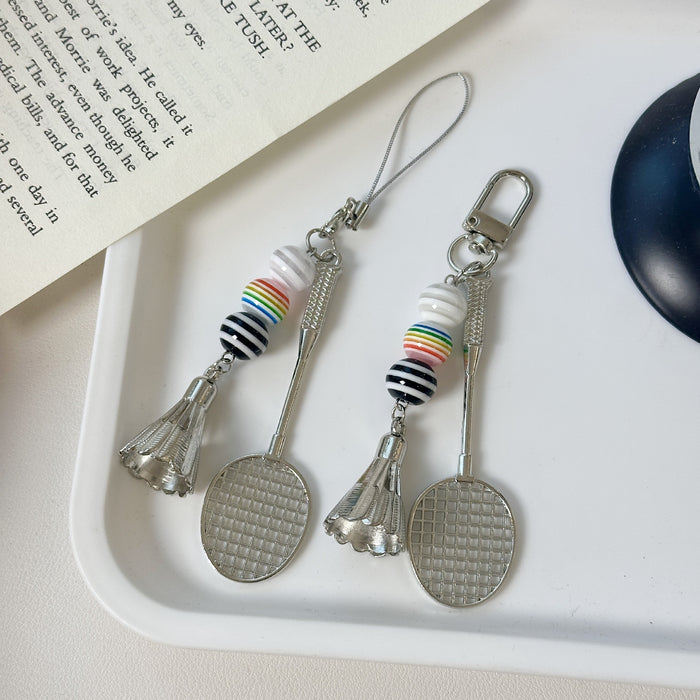 Wholesale badminton racket keychain mobile phone pendant small gift ornaments