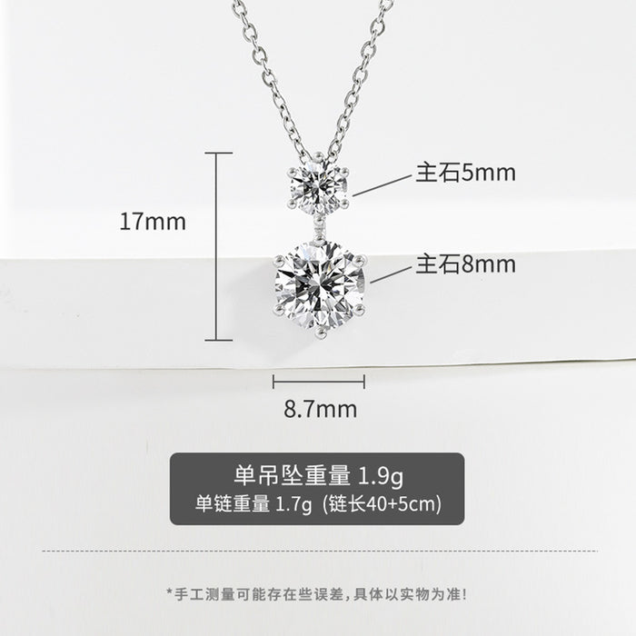 Wholesale Classic Six-Prong Simulated Diamond Pendant Jewelry Accessory