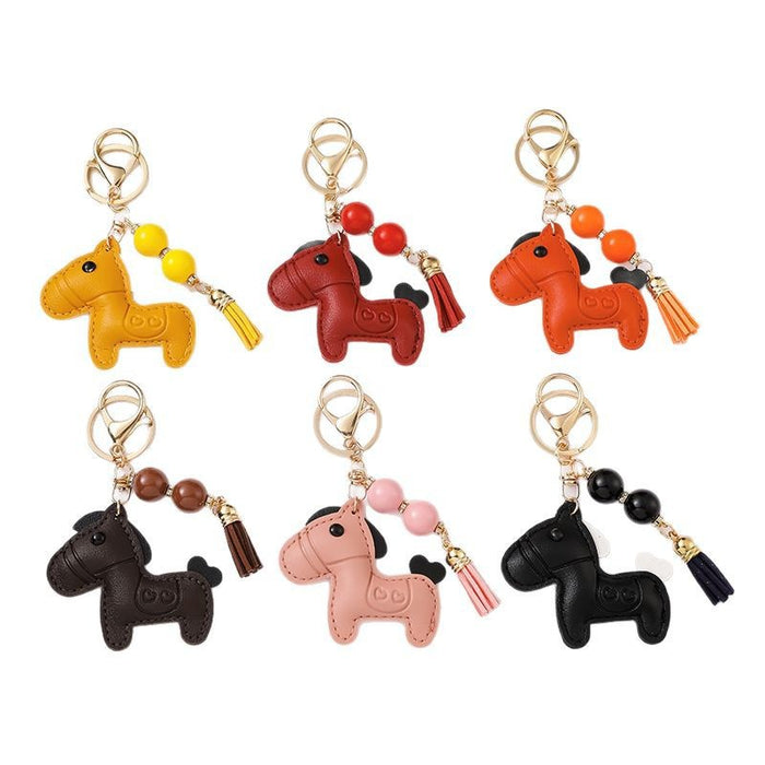 Wholesale Cute leather pony keychains