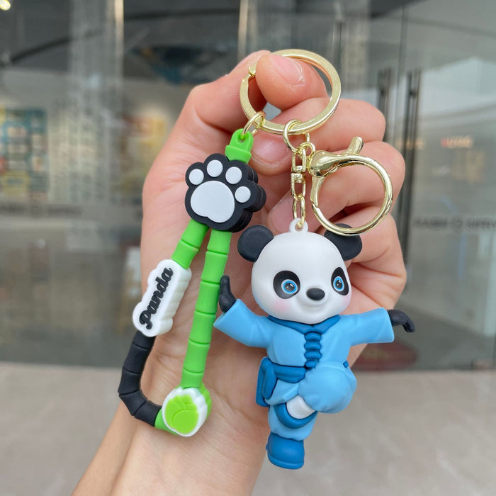 Wholesale Kung Fu Panda Keychain Cute Doll Pendant Car Keychain Accessories Doll Grabbing Machine Small Gift