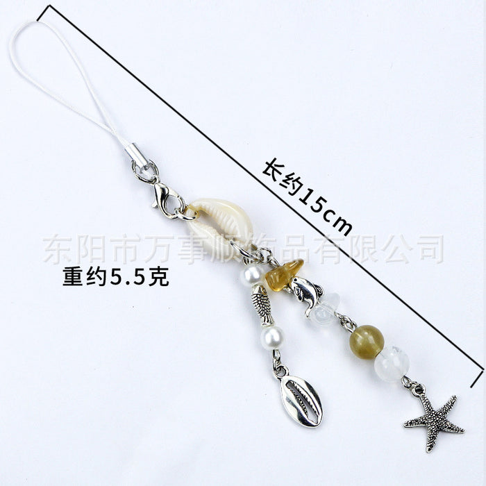 Wholesale Marine creature pendant shell conch pearl phone chain bag chain bead chain