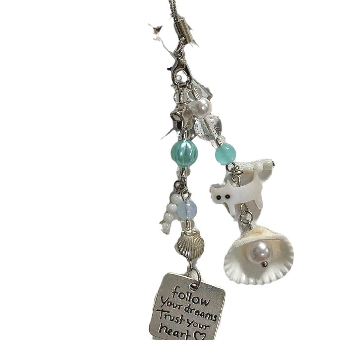 Wholesale original design new style small fresh summer cat shell  chain key