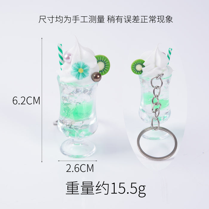 Wholesale Simulated Milk Tea Cup Pendant Fresh Style Keychain Bag Charm Modern Casual Accessory MOQ≥2