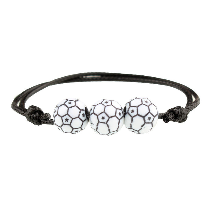 Wholesale Adjustable Elasticity Sports Bracelet, Football, Baseball Bracelet, Ball Beads, Handmade Rope
