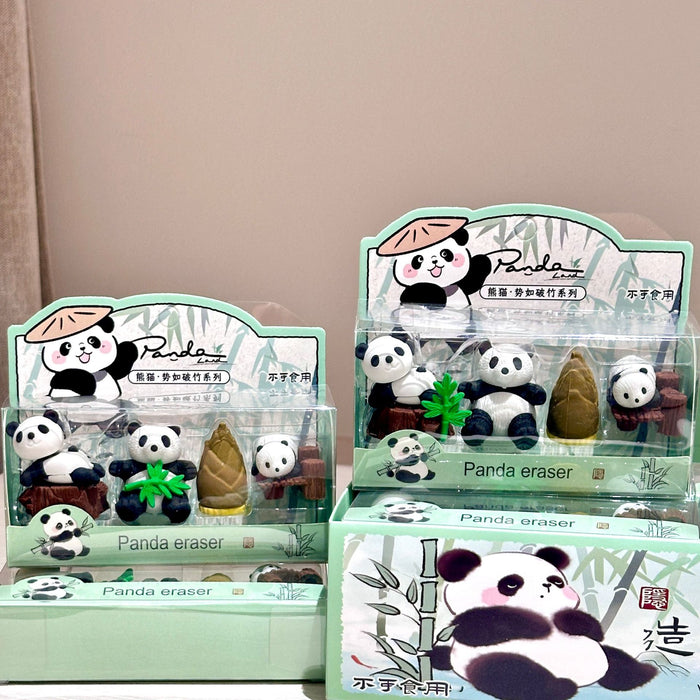 Wholesale Cartoon Panda Eraser Set Trendy Decorative Erasers Fashion Accessory MOQ≥2