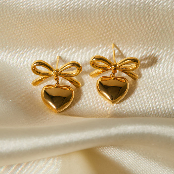 Wholesale 18K Gold Stainless Steel Love Pendant Earrings JDC-ES-JD129