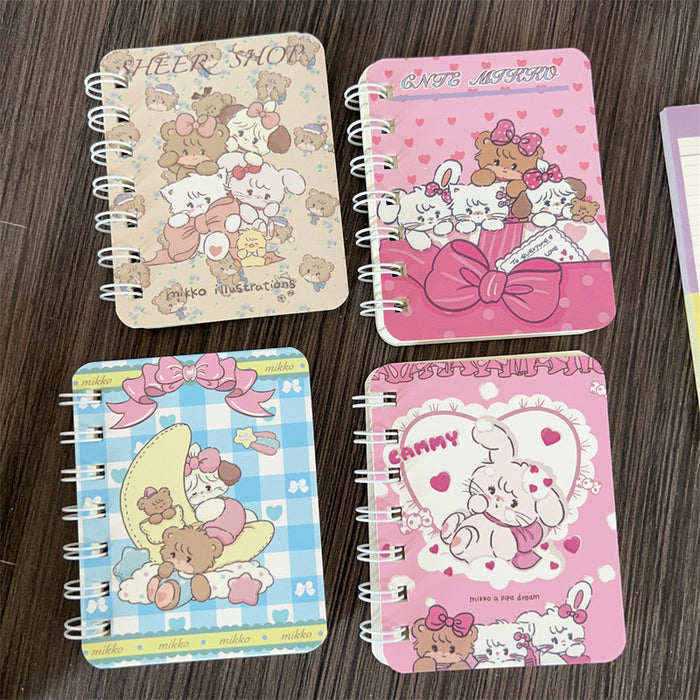 Wholesale 4 Sets of A7 Small Coil Cartoon Paper Notebook JDC-NK-YYC003