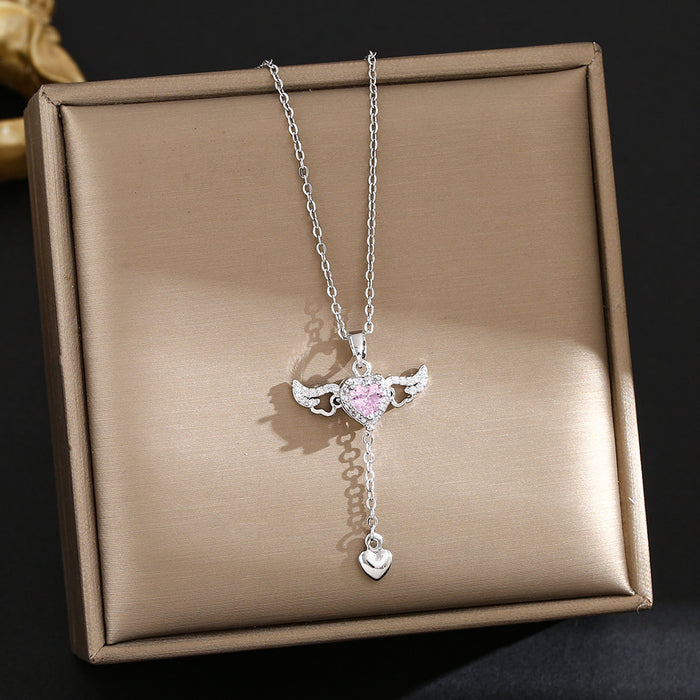 Wholesale Cupid Angel Wings Heart Choker Necklace