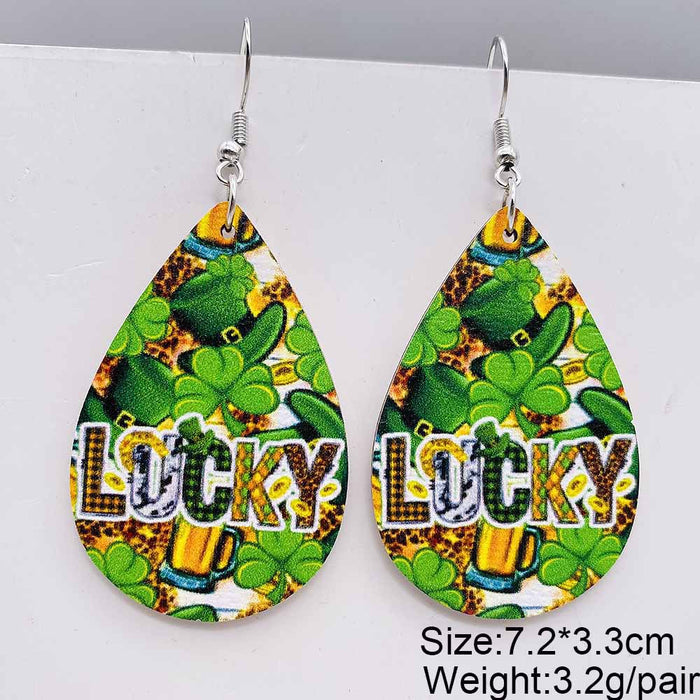 Wholesale Earrings Clover Penguin Owl Wooden Earrings Earrings JDC-ES-YaChen017