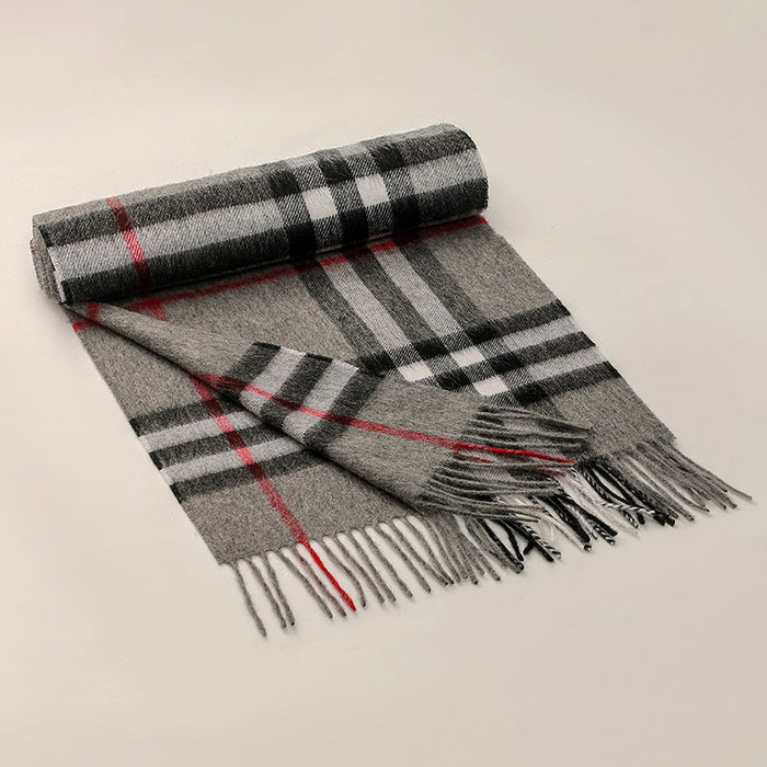 Wholesale Scarf Wool Warm Winter Plaid Tassel Shawl (F) JDC-SF-HZC001