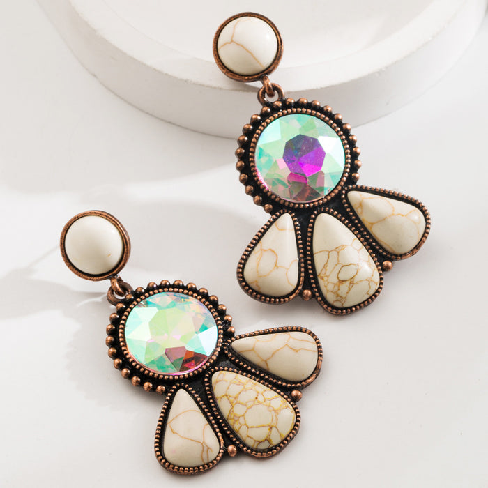 Wholesale Vintage Turquoise Alloy Statement Earrings