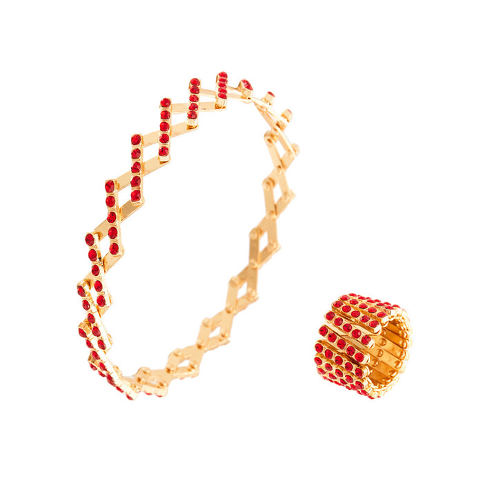 Wholesale five-row Diamond telescopic ring a two-piece ring deformable bracelet