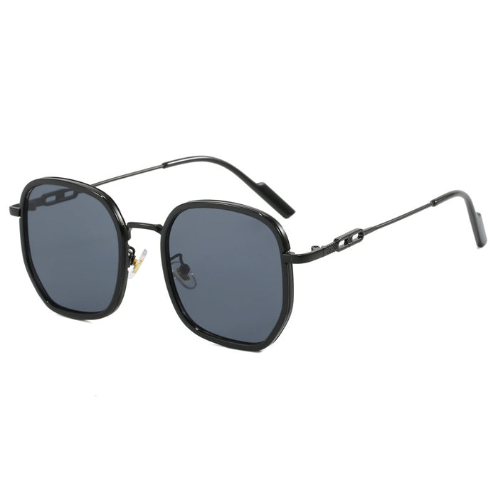 Wholesale New fashionable sunglasses with a high-end feel and metal frame, personalized large frame glasses