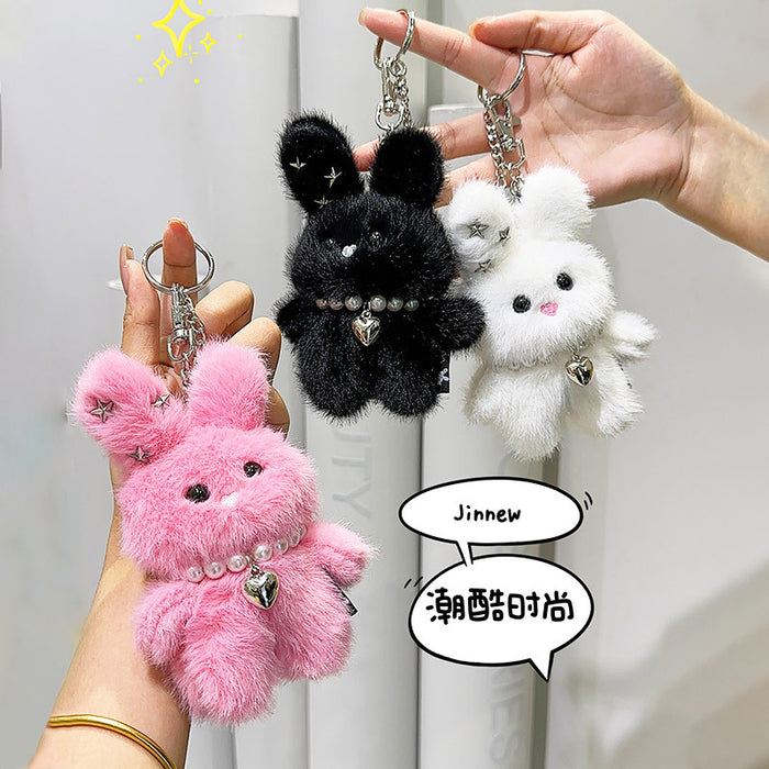 Wholesale Sweet Cool Star Rabbit Plush Keychain