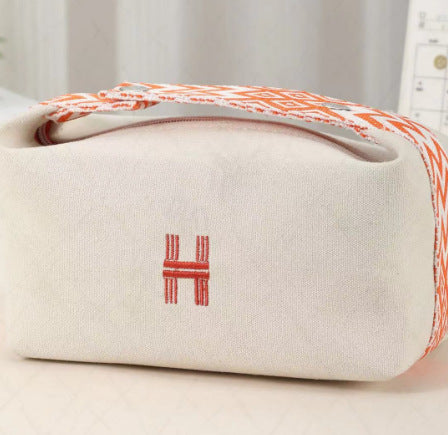 Wholesale Canvas Makeup Bag, Advanced Makeup Zipper Storage Bag, Travel Portable, Simple, Large Capacity