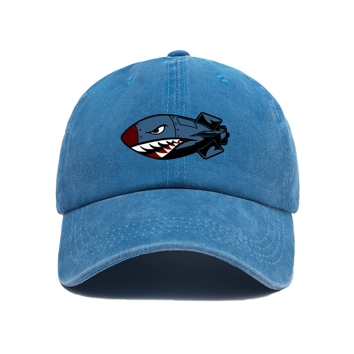 Wholesale Printed baseball cap for outdoor leisure, sun shading, washed retro trend, duckbill cap