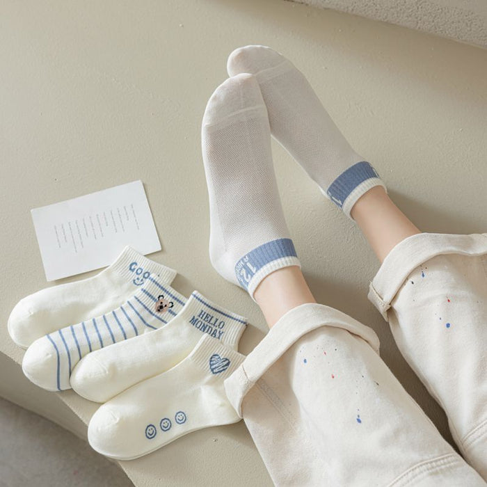 Wholesale Sock mouth letter short socks cotton boat socks thin cotton socks