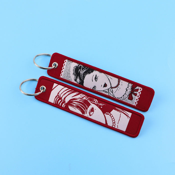 Wholesale Stylish Anime Woven Label Keychain Lanyard For Campus ID Card Casual Fashion Accessory Gift