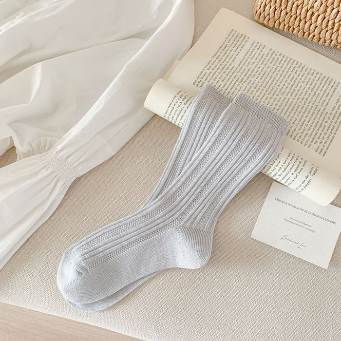 Wholesale New Socks Thin Mesh Breathable Middle Tube Stacked Sock Cotton