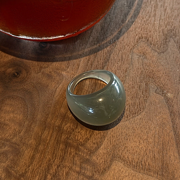 Wholesale A niche and unique resin ring with a cold and conspicuous opening, copper electroplating with versatile rings for women