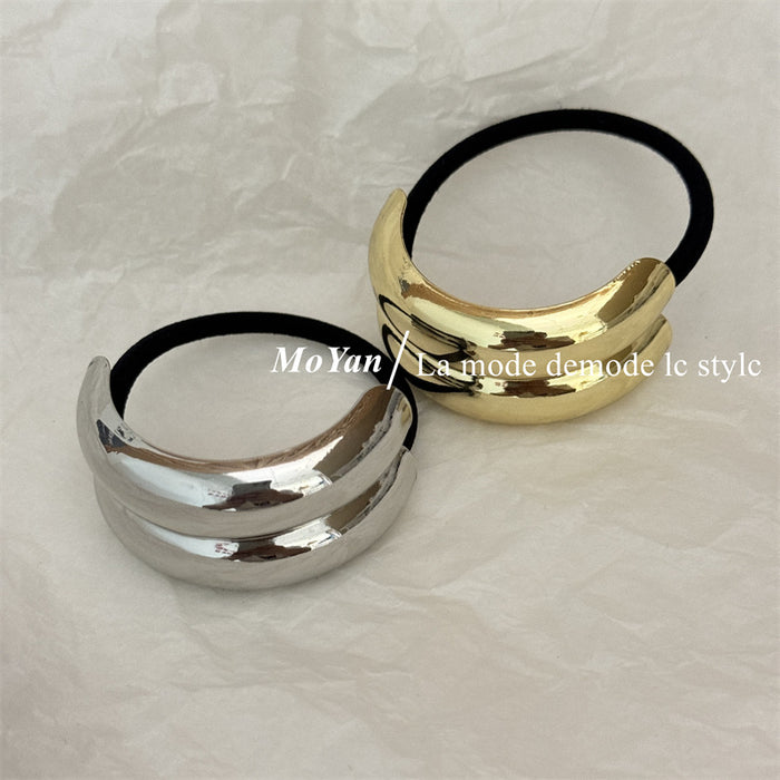 Wholesale Alloy Concave and Convex Elastic Hair Band Geometric Hair Rope Retro Elegant Headband