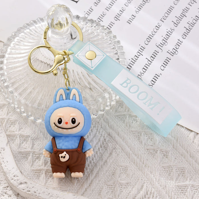 Wholesale Plush Overalls Keychain Cartoon Soft Rubber Pendant Little Keychain Gift