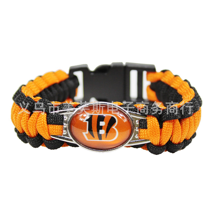 Wholesale  Football Team Woven Bracelet Outdoor Lifesaving Bracelet