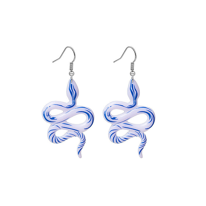 Wholesale cartoon winding spirit snake earrings high-end sense retro dark earrings women' s fashion all-match ear jewelry