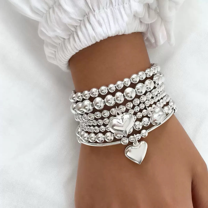 Wholesale Resin Retro Color-Contrast Beaded Bracelet Handmade Woven Stackable Jewelry Accessory MOQ≥2
