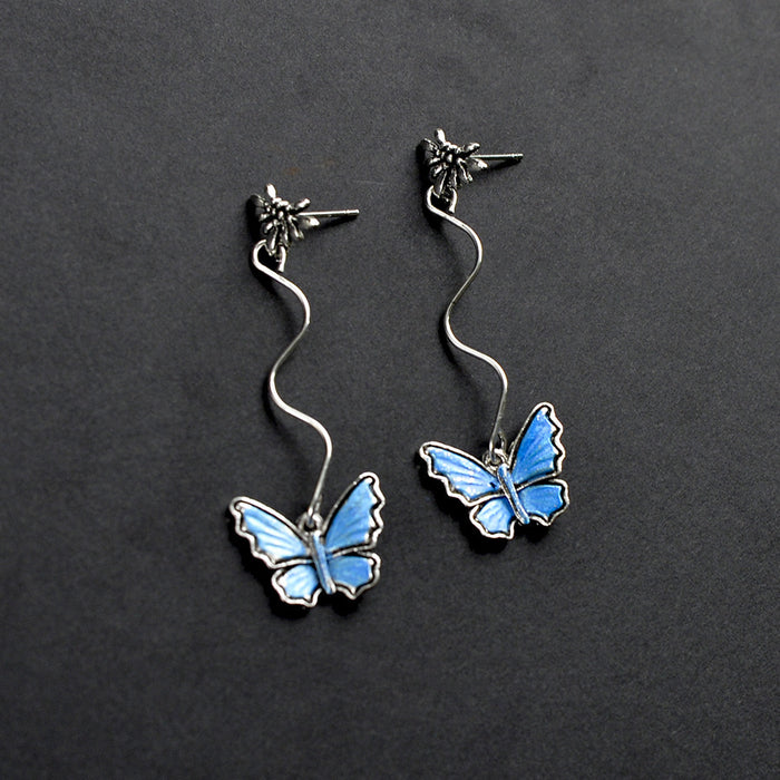 Wholesale 2pcs Retro Long Butterfly Simple Statemente Earrings