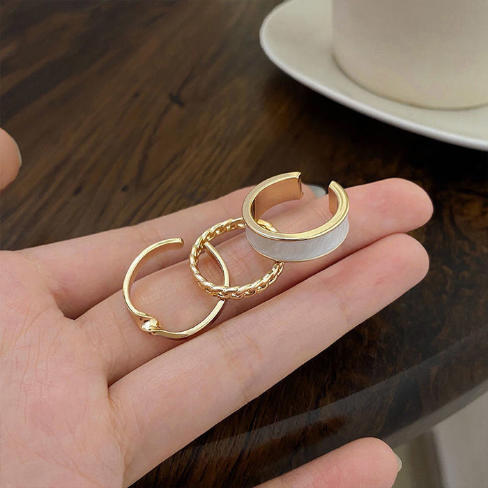Wholesale Fashion Circle Ring Three Piece Set Combination Personalized Opening Adjustable Finger Ring