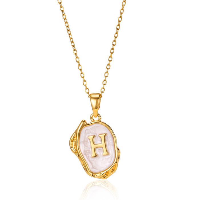 Wholesale Capital Initial Oil Drop Pendant Necklace Fashion Simple Three-dimensional