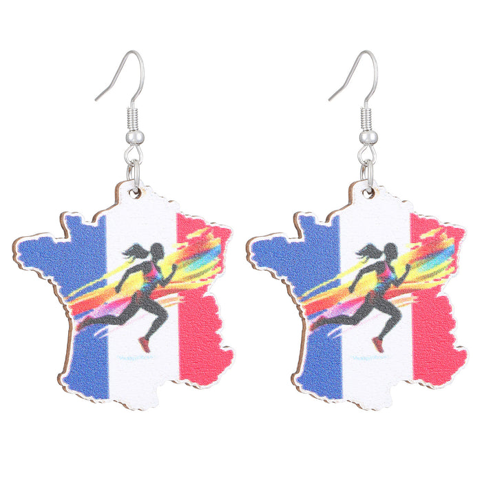 Wholesale National Flag Ice Cream Star Boots Cross Love Set Earrings Cross Border Accessories