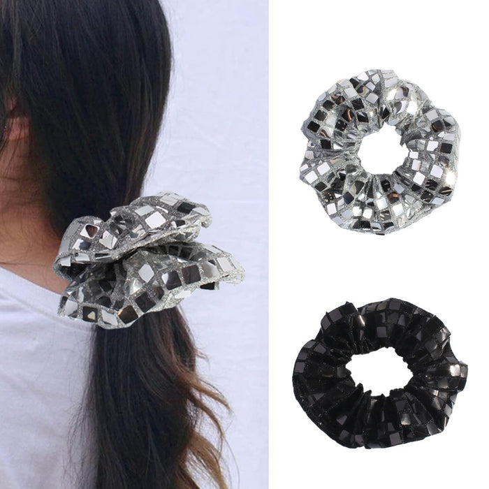 Wholesale square sequins large intestine hair ring ladies  high elastic hair rope hair