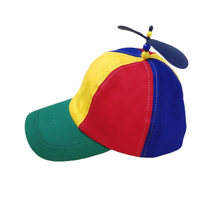 Wholesale Propeller baseball cap, parent-child style, color blocked bamboo dragonfly duckbill cap, children's cartoon cute sun protection and sunshade hat
