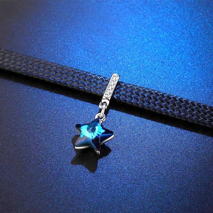 Wholesale Fashion Alloy Star Choker Necklace with Leather Rope Chain