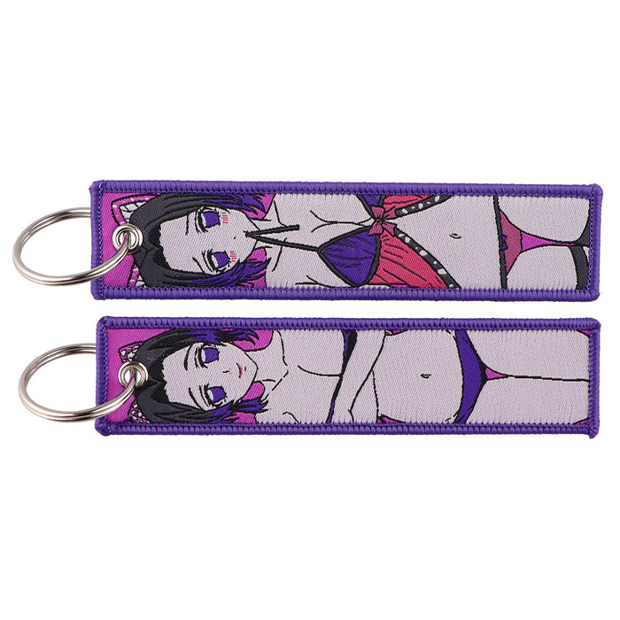 Wholesale Cartoon woven keychain lanyard  access control  ornaments fabric keychain