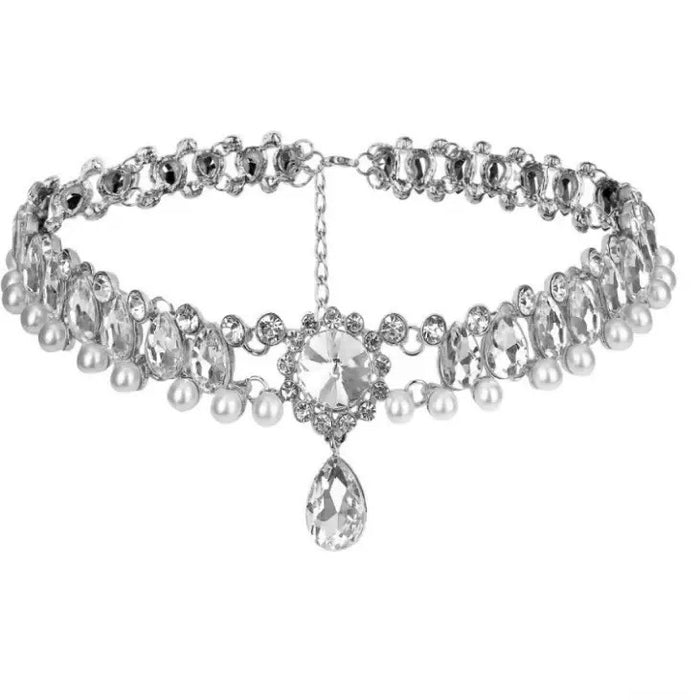 Wholesale Diamond-Encrusted Water Drop Necklace choker necklace for Women