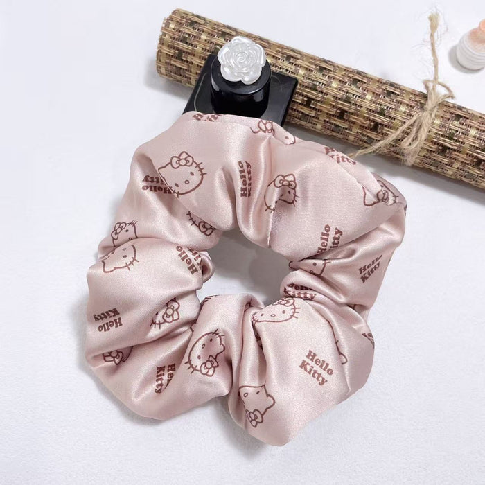 Wholesale Milk Coffee Color Filled Cotton Cute Hair Tie Scrunchie