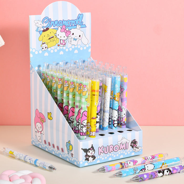 Wholesale 48pcs Cute family plastic hook click pen cartoon display box neutral pen high value shape signature pen