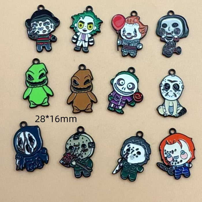 Wholesale 10pcs  Series Monster DIY Alloy Drip Pendant Keychain Earrings Bag Charm