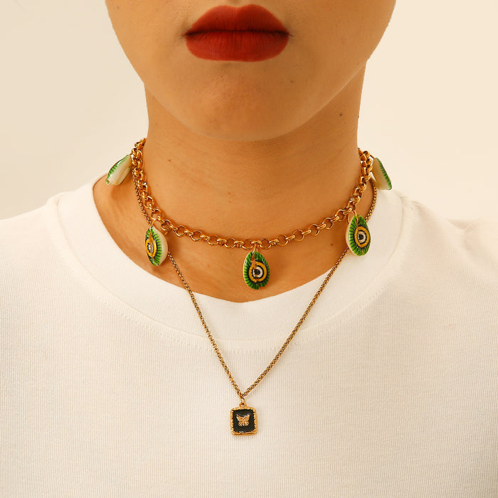 Wholesale Original design of stainless steel necklace with pendant, fashionable and personalized pendant, color preserving necklace