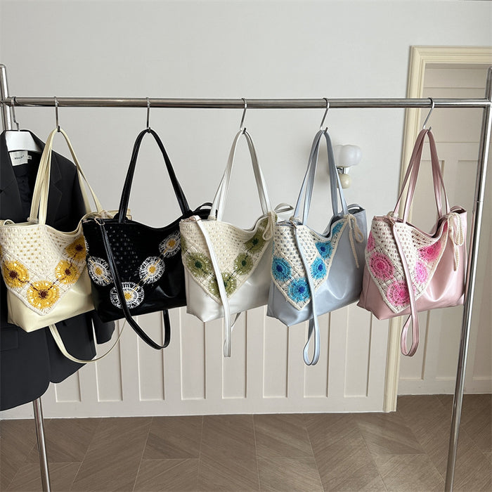 Wholesale PU Tote Bag Urban Simple Style Black Magnetic Closure Fashion