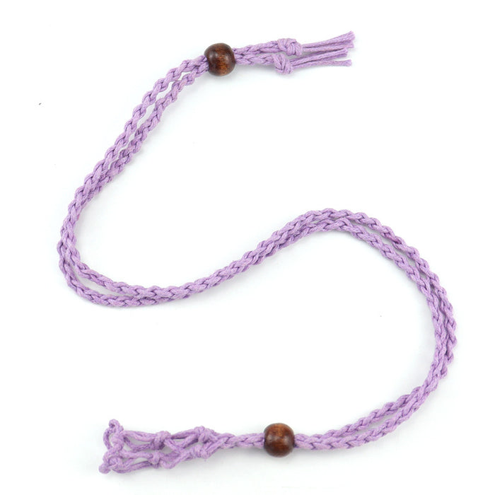 Wholesale Adjustable retractable mesh bag DIY hand woven pendant necklace