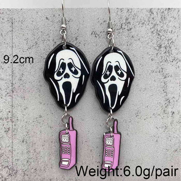 Wholesale  jewelry candy basket Denim ghost face acrylic earrings cross-border jewelry